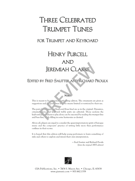 Three Celebrated Trumpet Tunes