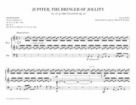 "Jupiter, the Bringer of Jollity," from The Planets, op. 32 (organ transcription) image number null