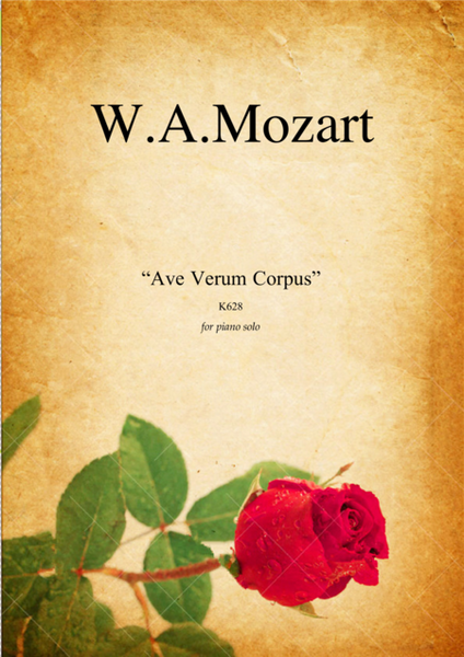 Ave Verum Corpus by Wolfgang Amadeus Mozart, arrangement for piano solo