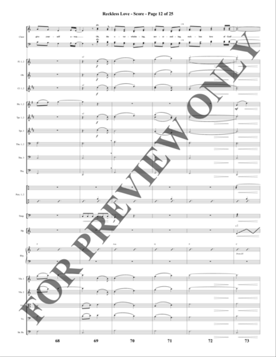 Reckless Love - Orchestration Choir scores gallery preview page 13
