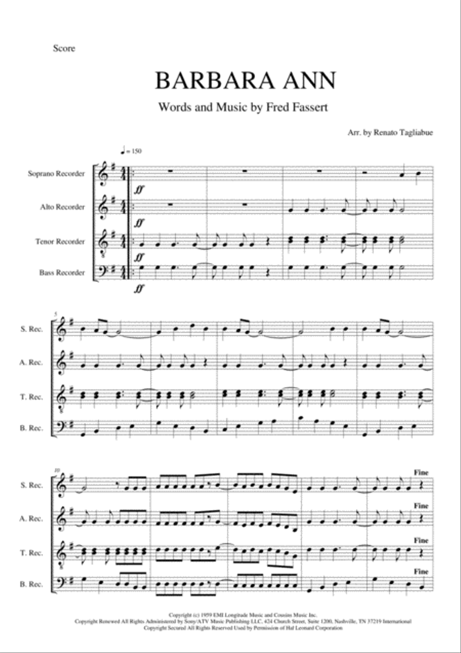 Barbara Ann Small Ensemble scores gallery preview page 2