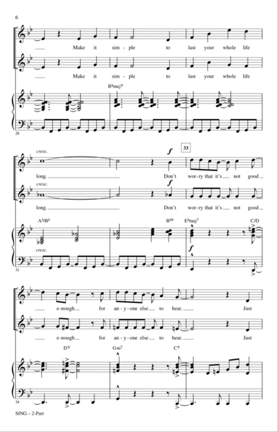 Sing (from Sesame Street) (arr. Roger Emerson) 2-Part scores gallery preview page 4