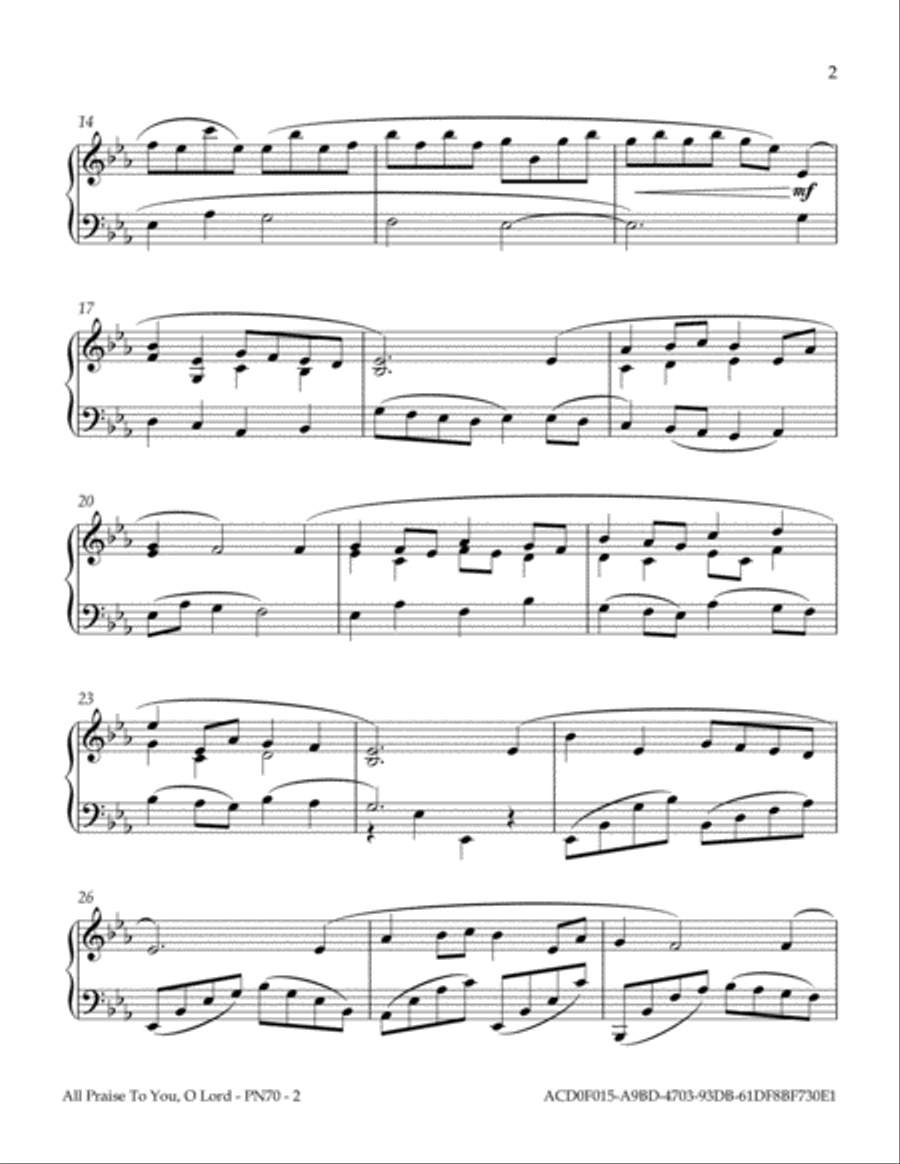 All Praise To You, O Lord Piano Solo scores gallery preview page 3