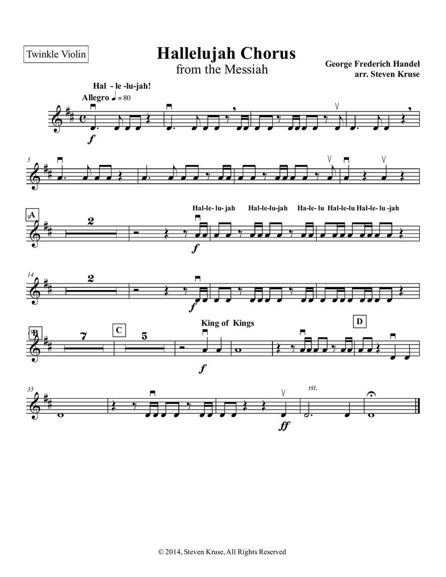Extra Parts for Hallelujah Chorus from the Messiah for Multi-Level String Orchestra String Orchestra scores gallery preview page 5