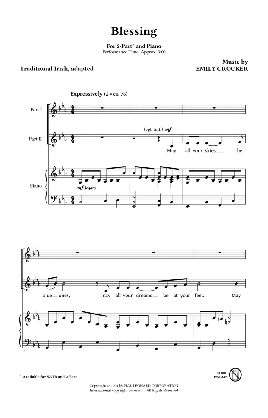 Blessing Blessing 2-Part scores gallery preview page 1
