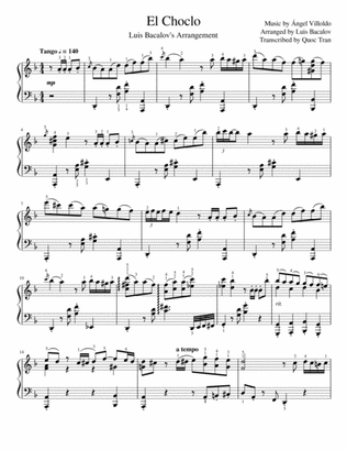 El Choclo - Luis Bacalov's Version - For Piano Solo (Advanced)