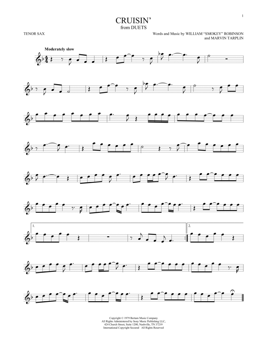 Cruisin' Tenor Saxophone scores gallery preview page 1