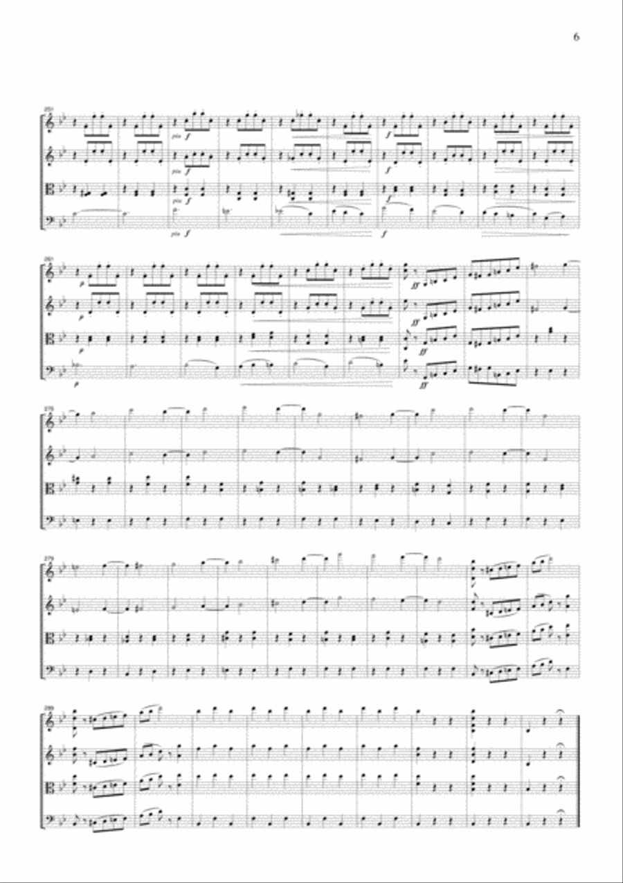 Tchaikowsky Waltz from The Sleeping Beauty, for string quartet, CT003 String Quartet scores gallery preview page 6