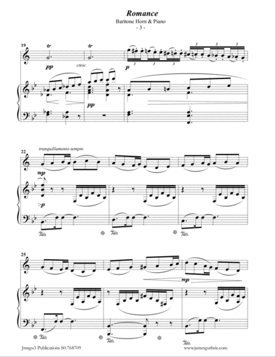 Fauré: Romance Op. 28 for Baritone Horn & Piano Baritone Horn scores gallery preview page 3