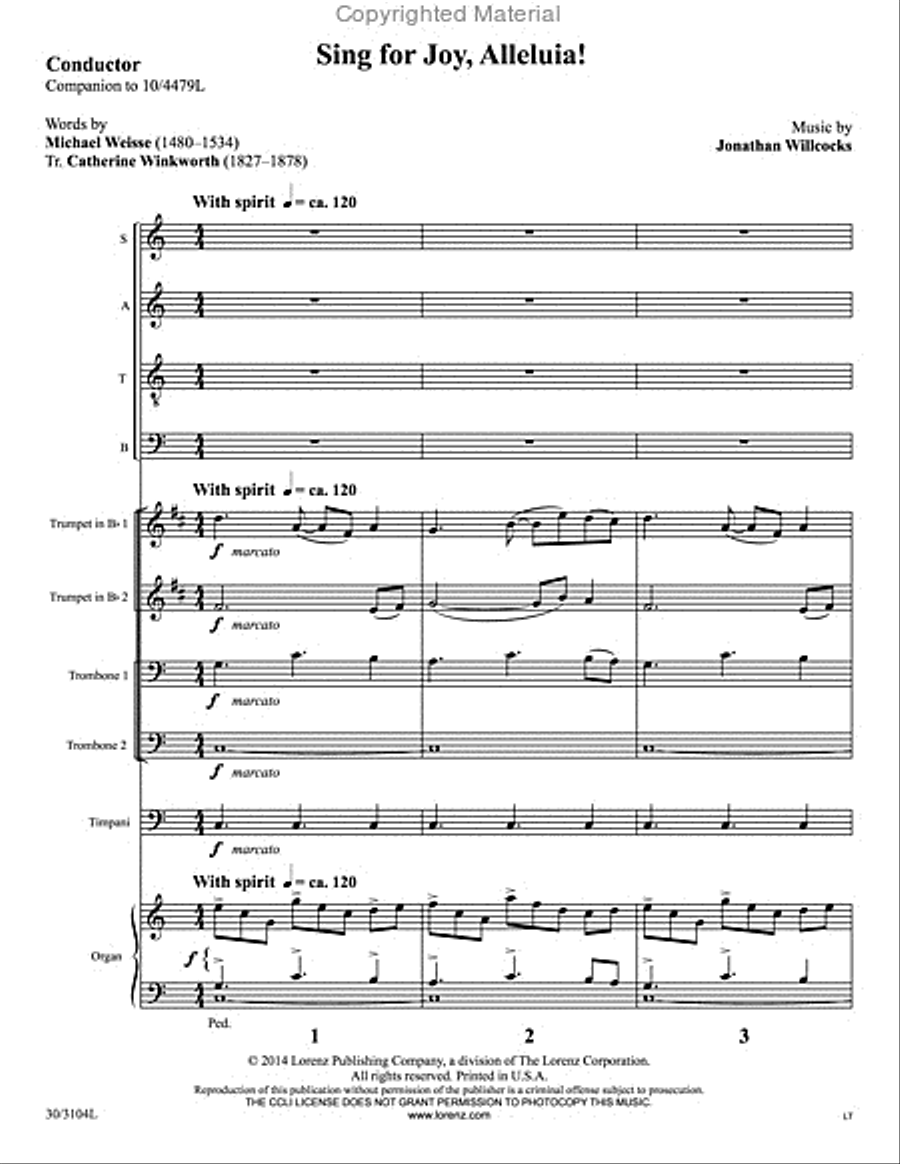 Sing for Joy, Alleluia! - Brass and Percussion Score and Parts image number null