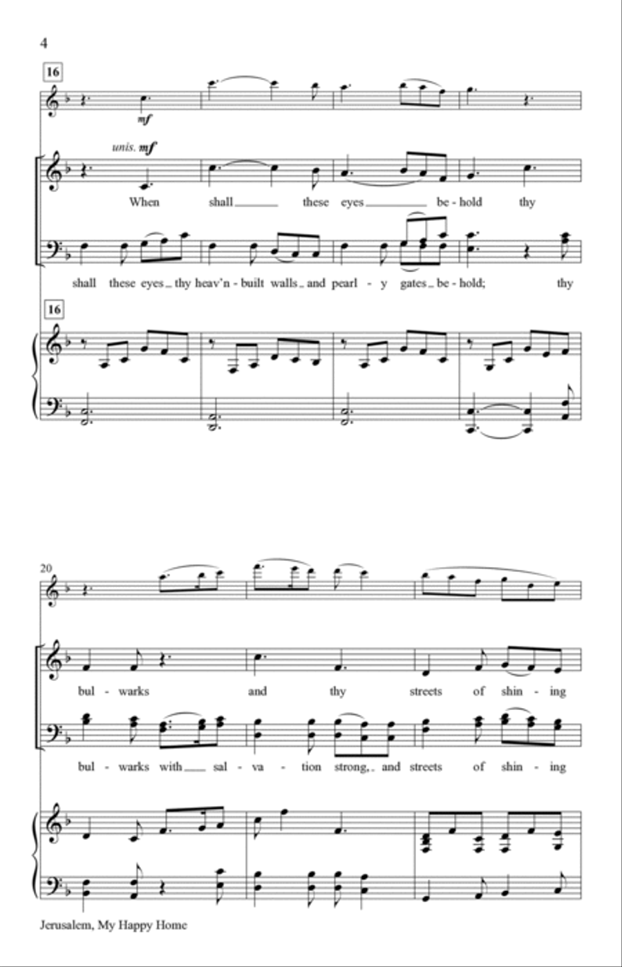 Jerusalem, My Happy Home (Digital) 4-Part scores gallery preview page 4