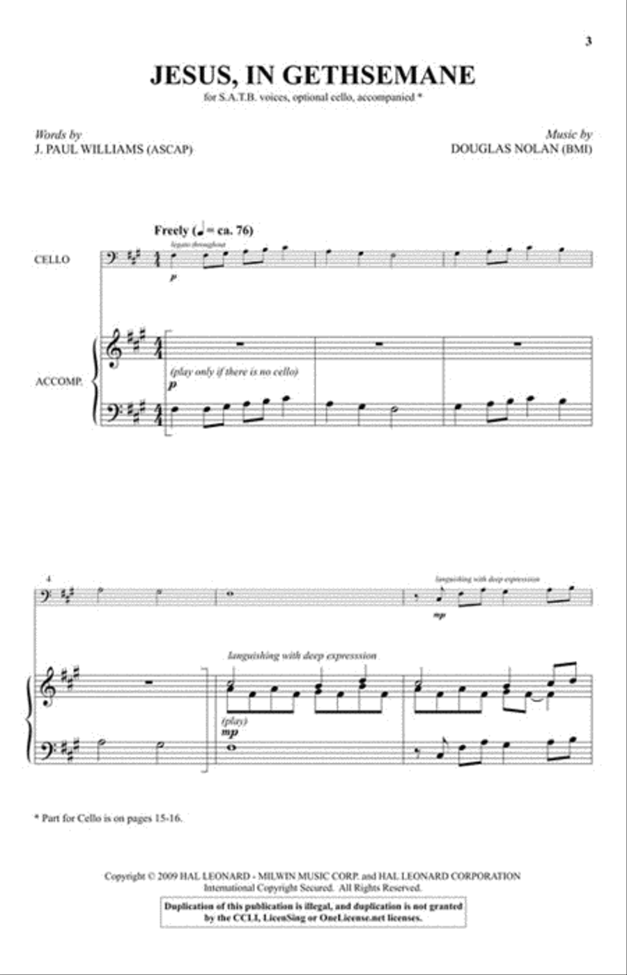Jesus, in Gethsemane 4-Part scores gallery preview page 2