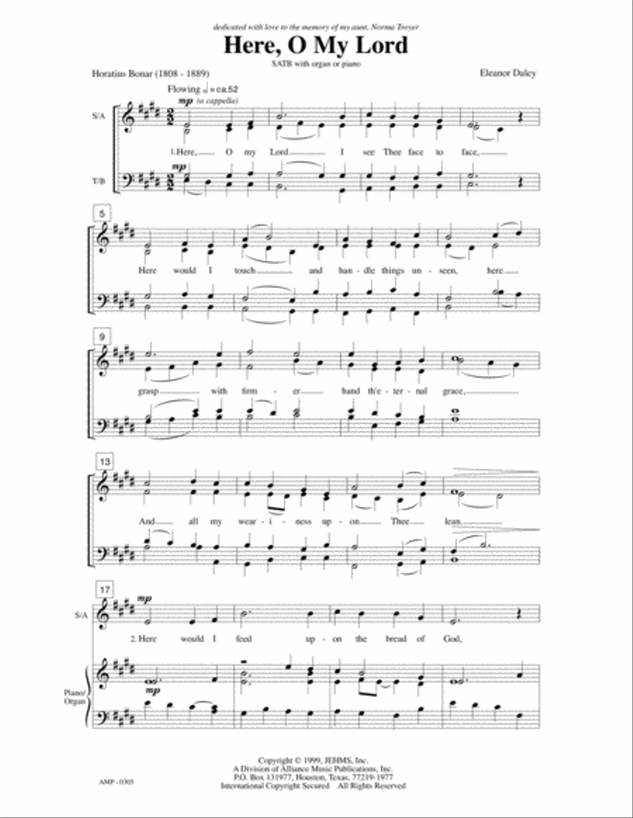 Here, O My Lord Here, O My Lord 4-Part scores gallery preview page 2
