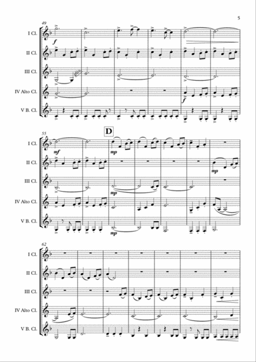 Game Of Thrones Clarinet Choir scores gallery preview page 6