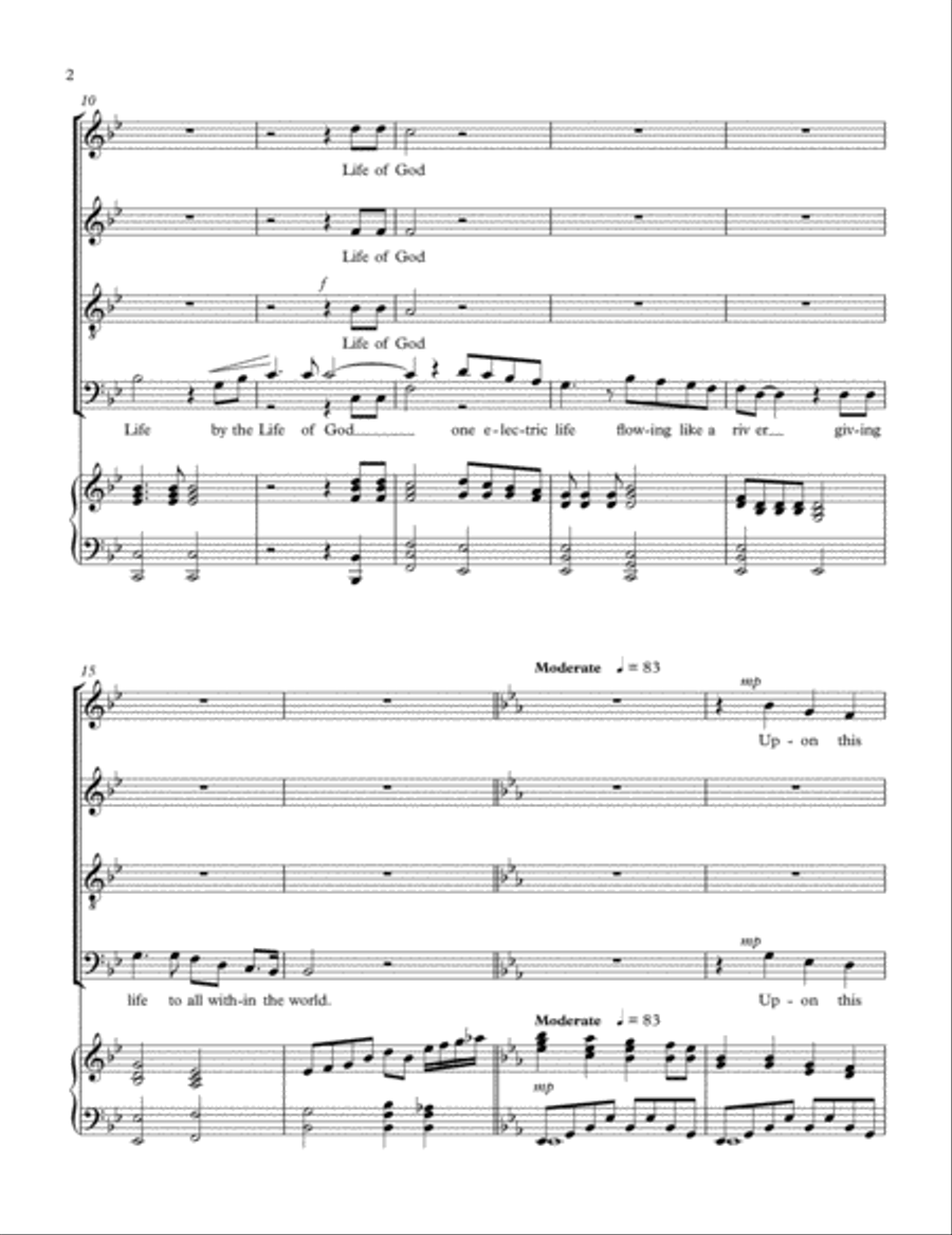 Electric Life text conveys a deeper understanding of the energy of Life. 4-Part scores gallery preview page 2