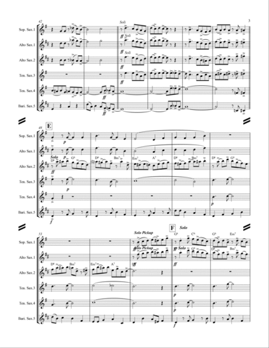 Go Tell it on the Mountain (for Saxophone Quintet SATTB or AATTB) Saxophone Quintet scores gallery preview page 4