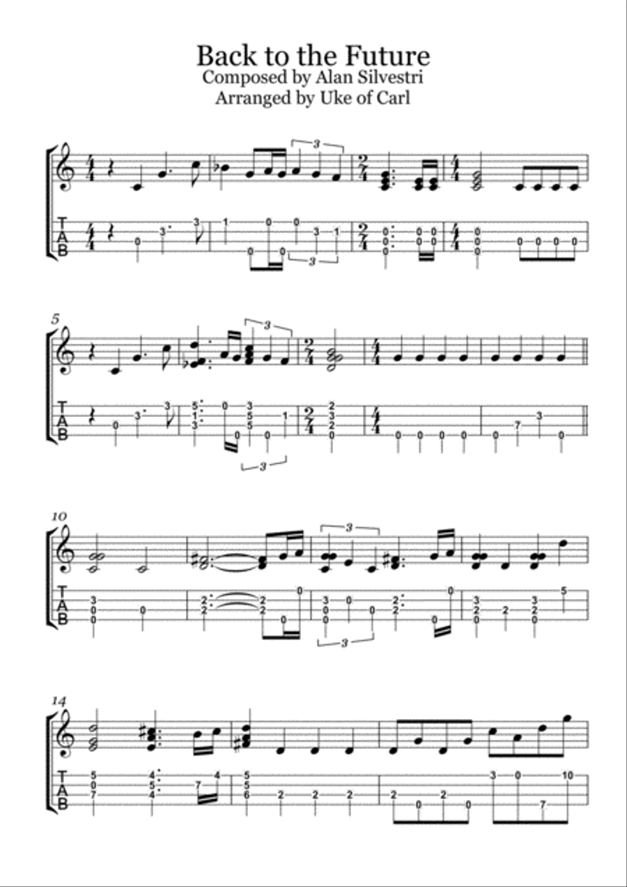 Back To The Future Back To The Future Ukulele scores gallery preview page 1