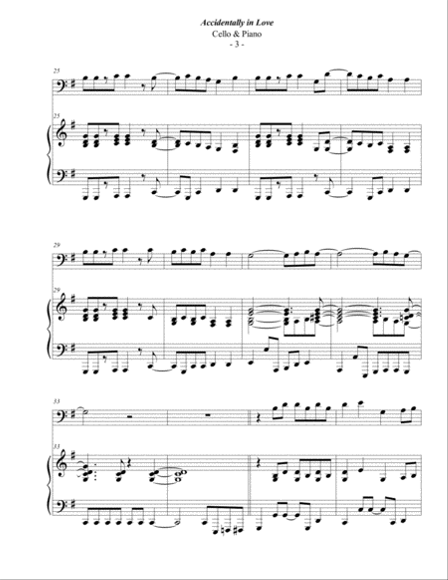 Accidentally In Love Piano scores gallery preview page 3