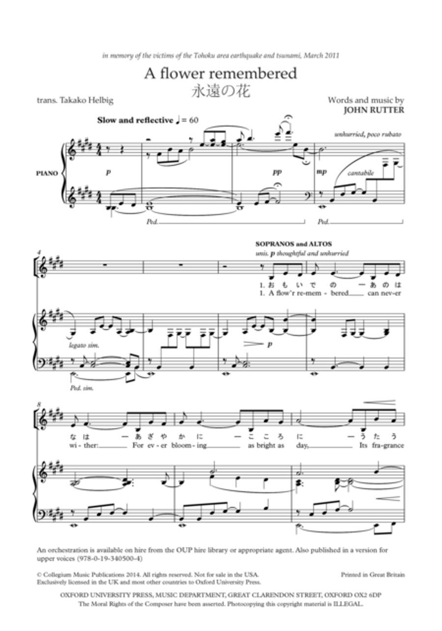 A flower remembered A flower remembered SSA scores gallery preview page 2