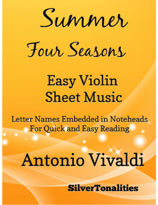 Summer the Four Seasons First Movement Easy Violin Sheet Music