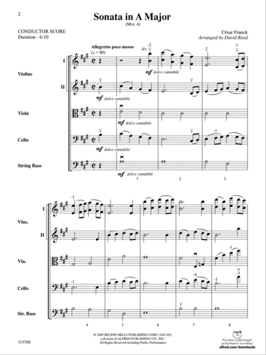 Sonata in A Major (Mvt. 4) String Orchestra scores gallery preview page 2