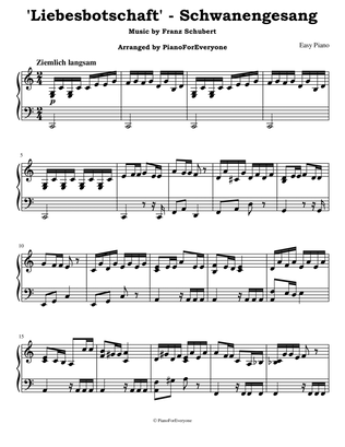 'Liebesbotschaft' from Schwanengesang - Schubert (Easy Piano)