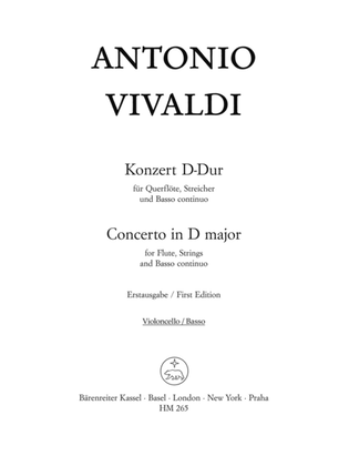 Book cover for Concerto for Flute, Strings and Basso continuo D major Ry 783