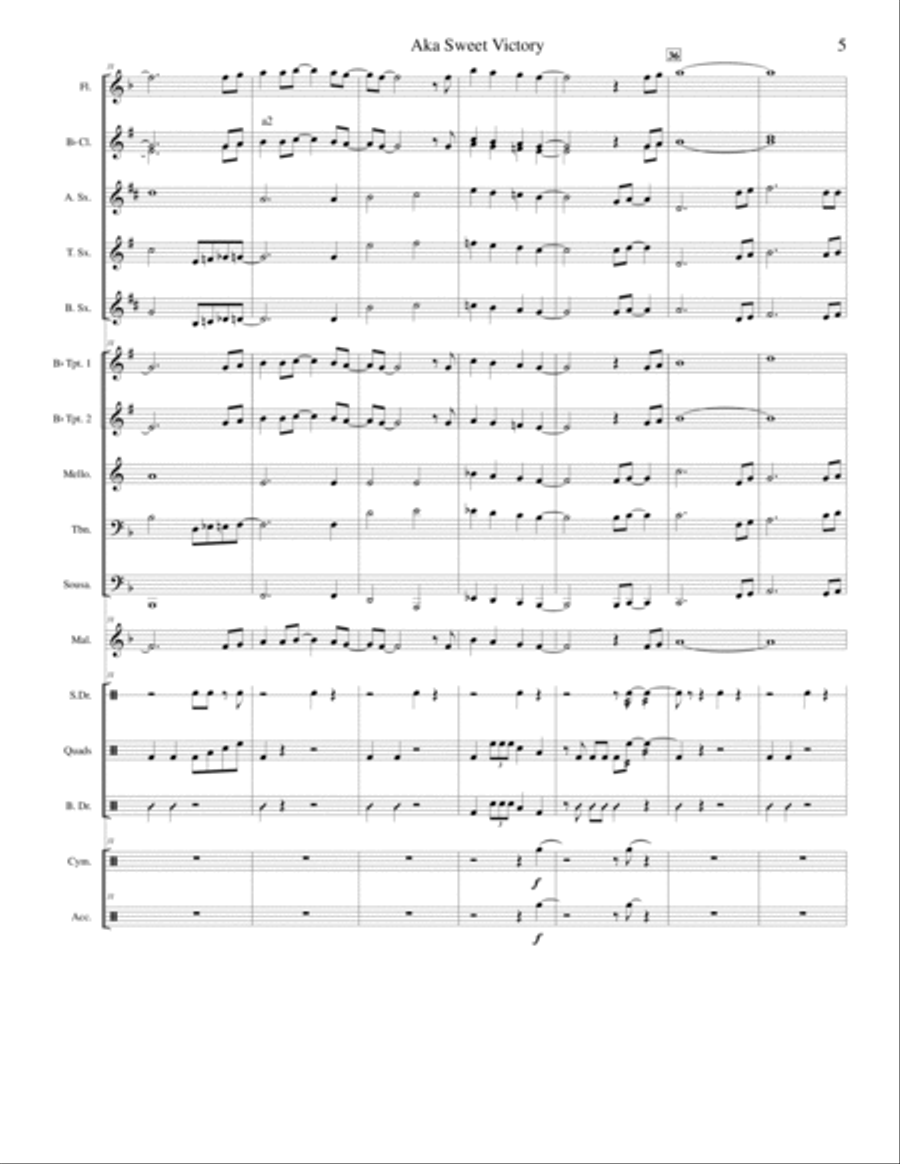 Marching Band Blast Aka Sweet Victory Marching Band scores gallery preview page 5
