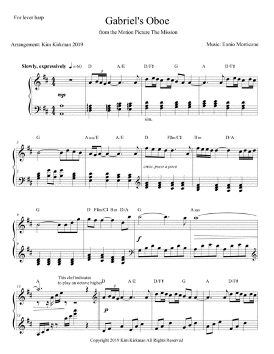 Gabriel's Oboe Harp scores gallery preview page 1