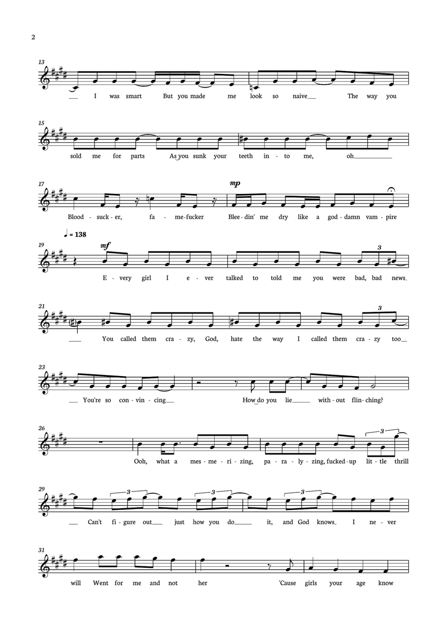 Vampire Vampire Piano scores gallery preview page 2