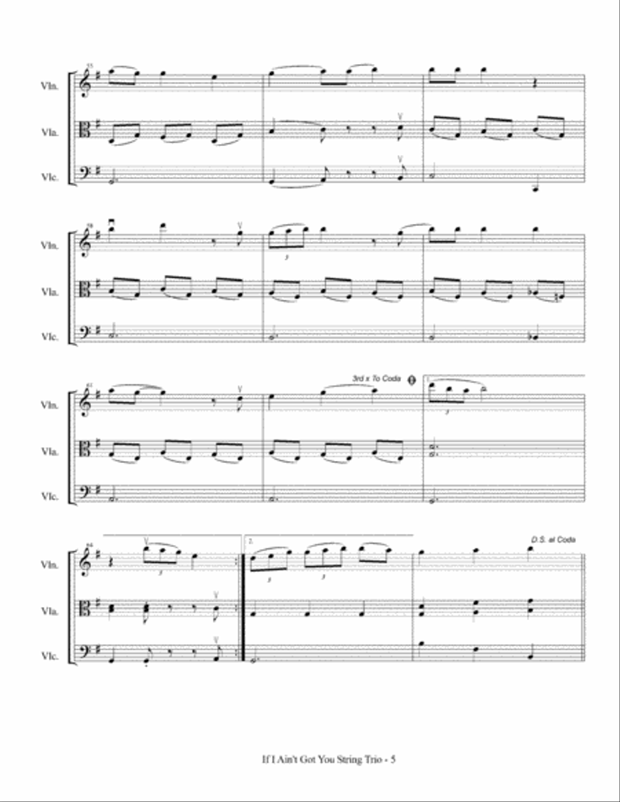 If I Ain't Got You String Trio scores gallery preview page 6