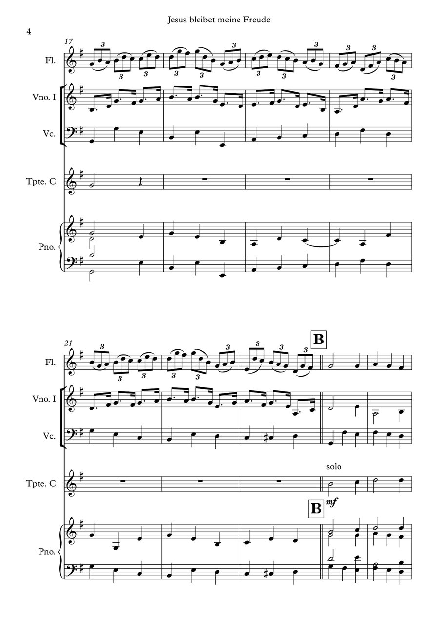 Jesus bleibet meine Freude Small Ensemble scores gallery preview page 4