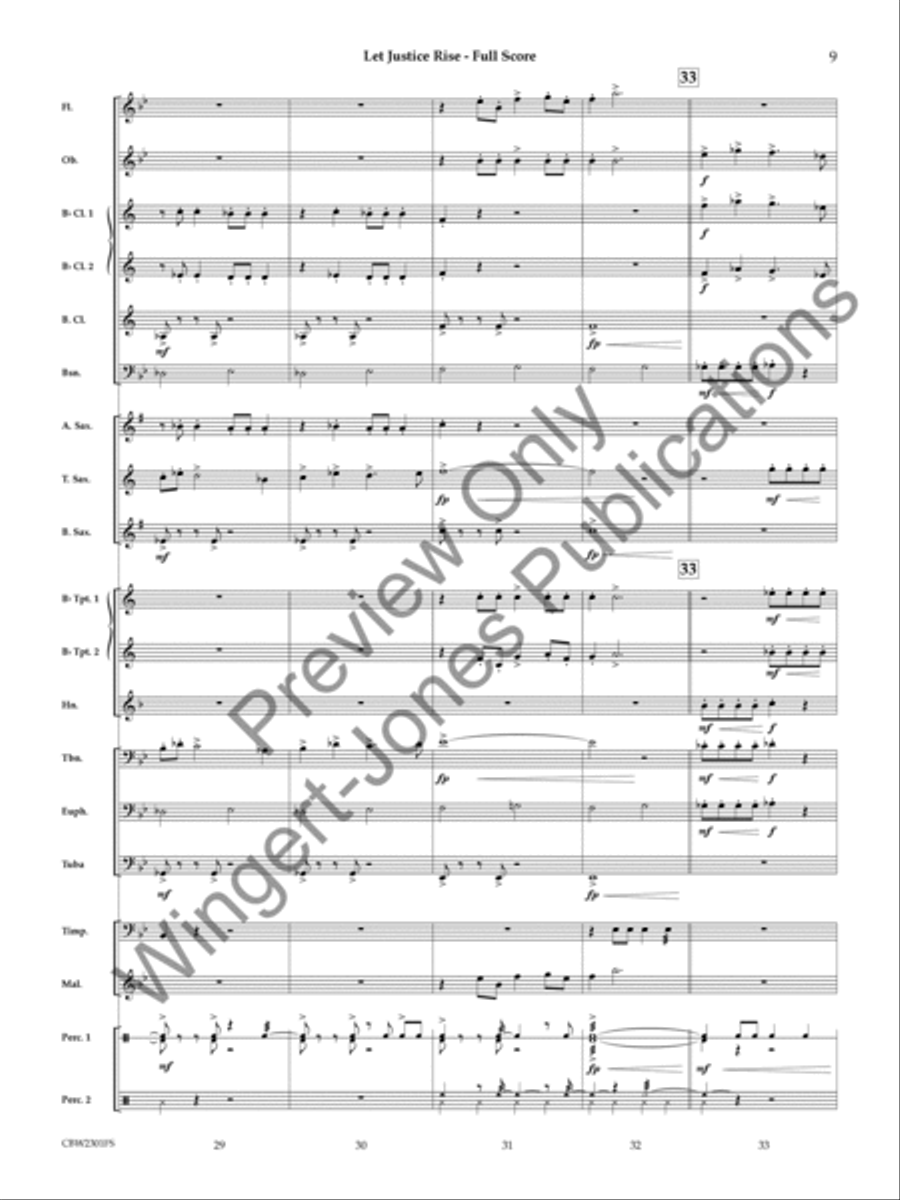 Let Justice Rise Concert Band scores gallery preview page 10