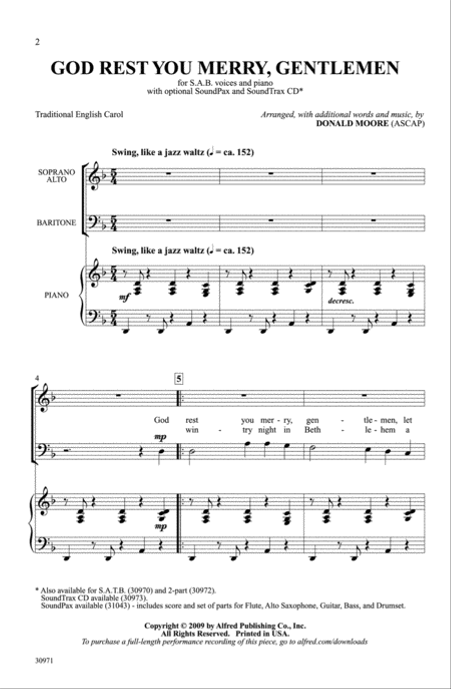 God Rest You Merry, Gentlemen 3-Part scores gallery preview page 2