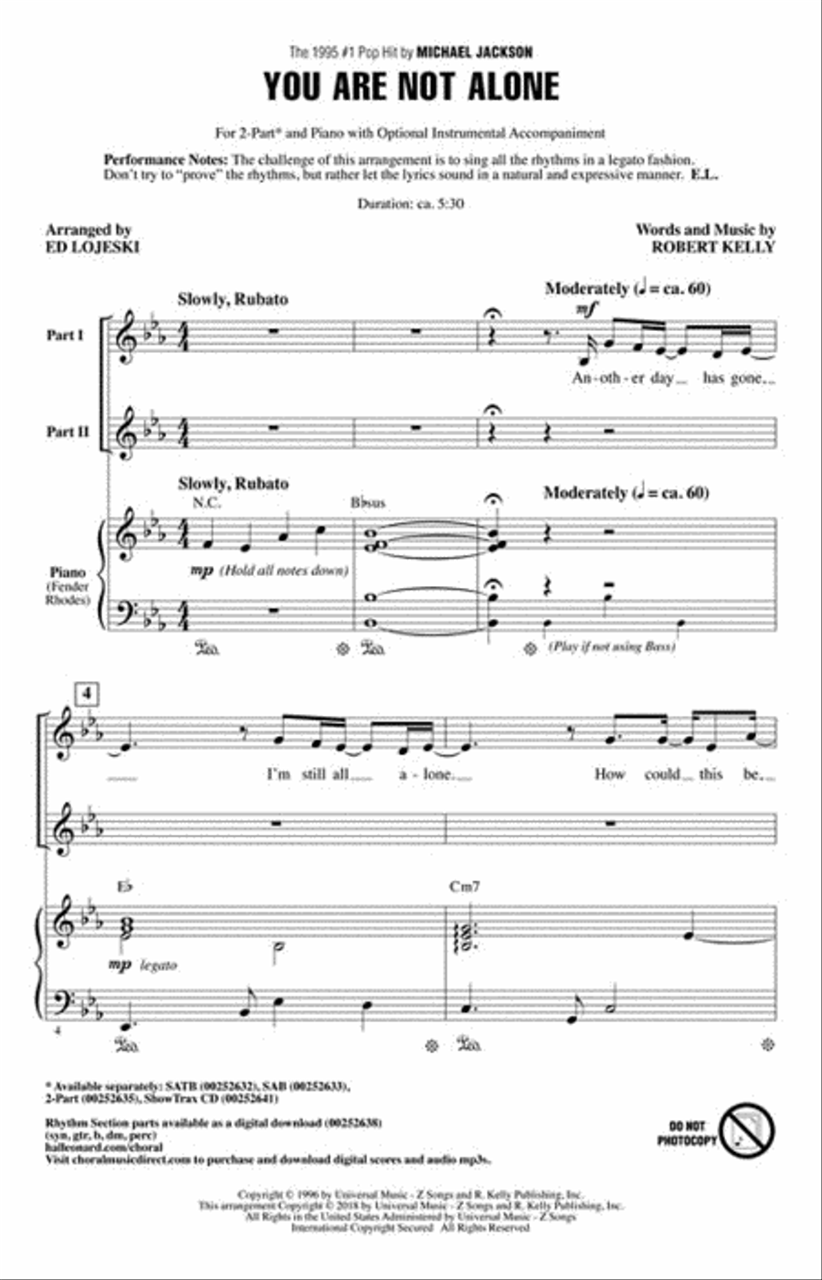 You Are Not Alone 2-Part scores gallery preview page 2