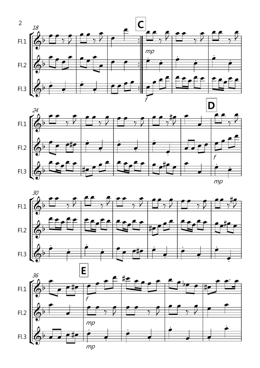 3 Halloween Pieces for Flute Trio Flute Solo scores gallery preview page 2