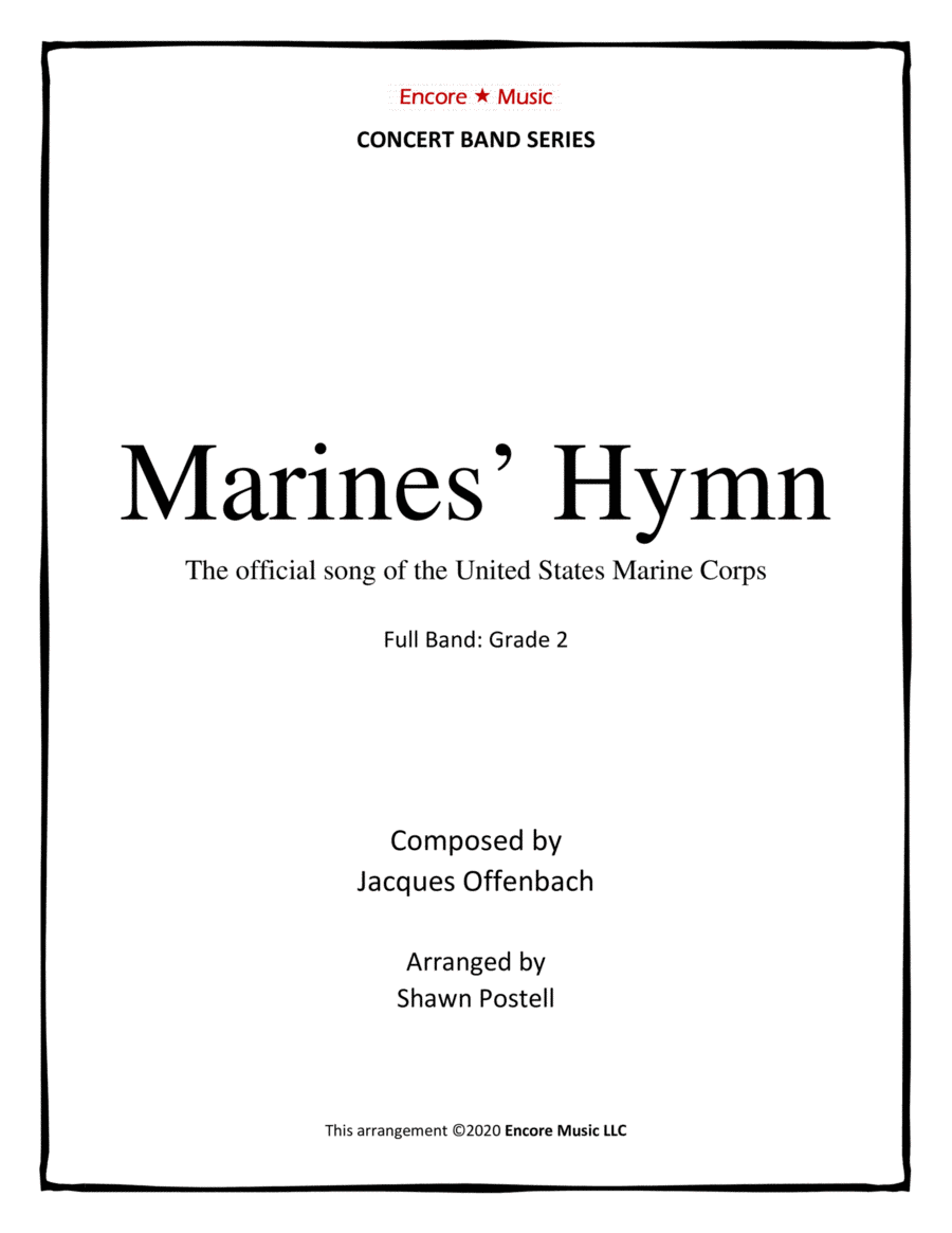 Marines' Hymn (The official song of the U.S. Marine Corps) Concert Band scores gallery preview page 1