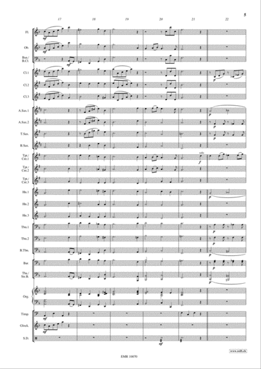 Nun danket alle Gott Concert Band scores gallery preview page 6