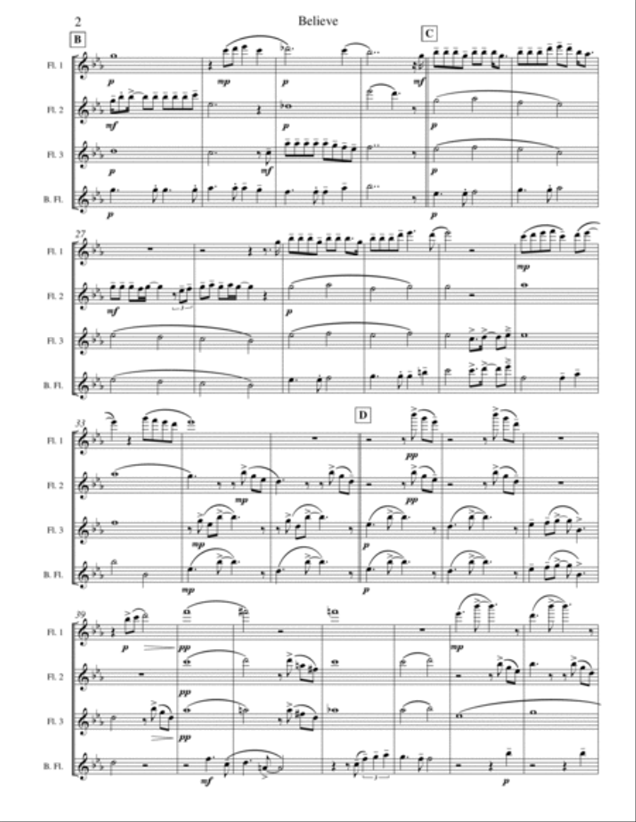The Polar Express Flute Quartet scores gallery preview page 2