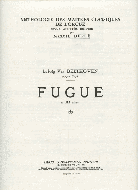 Fugue In D Minor (maitres Classiques No.3) (organ)