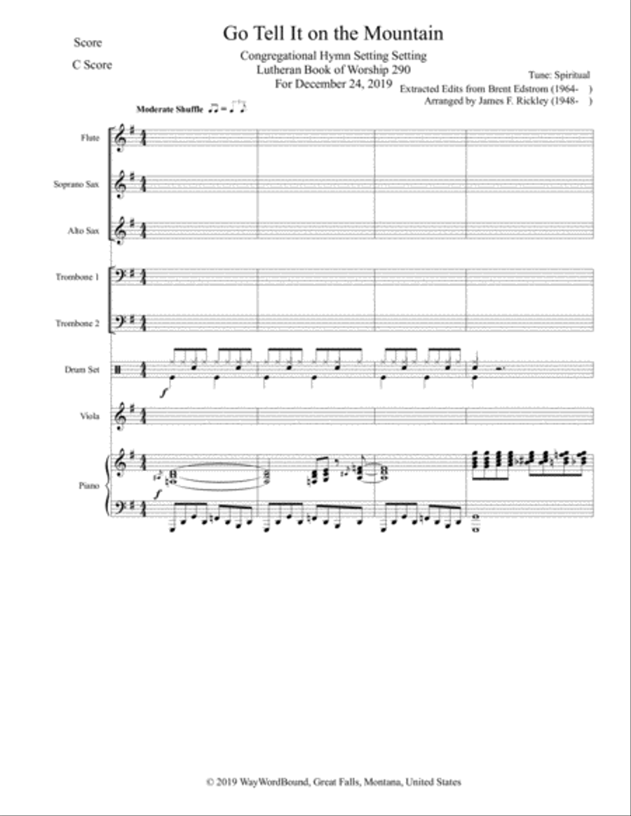Go Tell It on the Mountain Congregational Hymn Setting SA scores gallery preview page 2