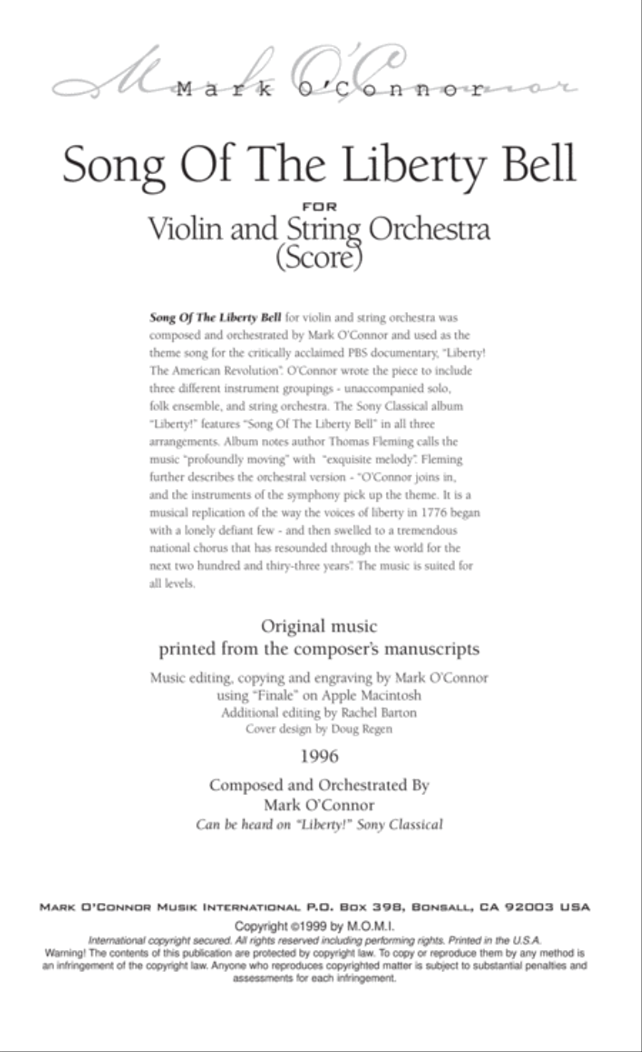 Song Of The Liberty Bell (score - violin and string orchestra) String Orchestra scores gallery preview page 3