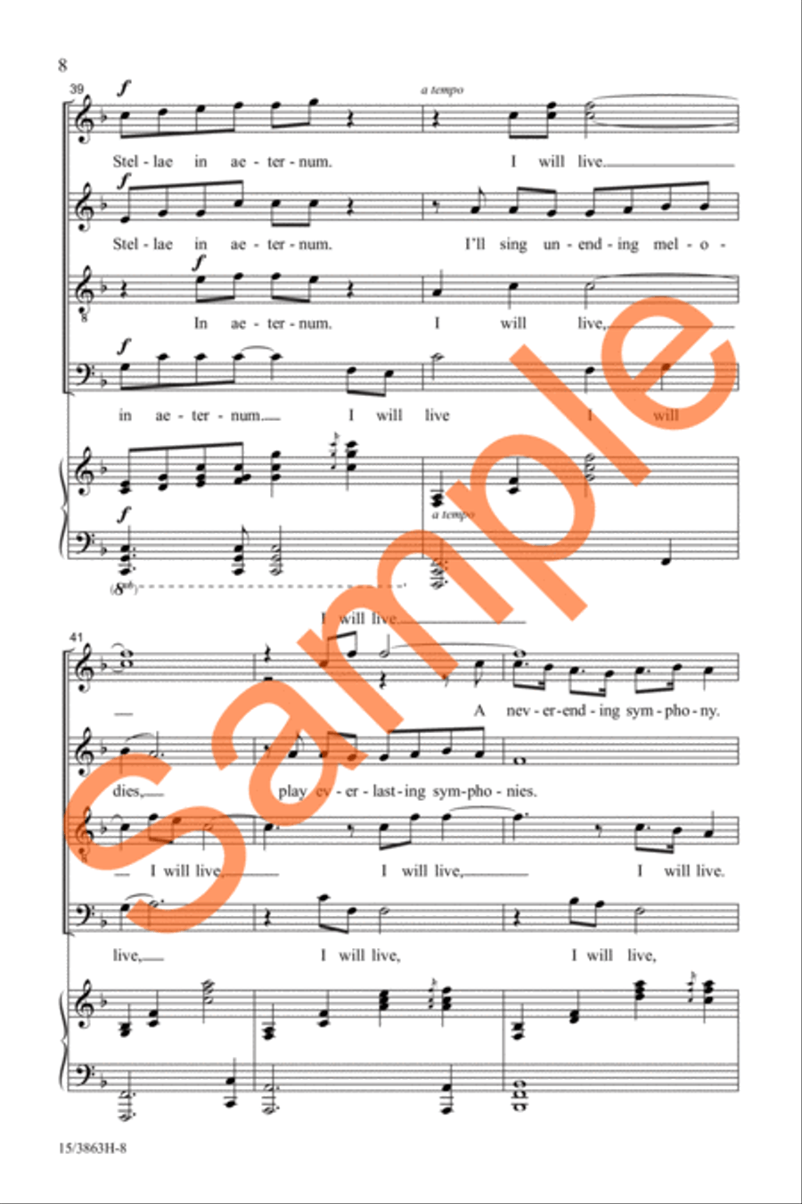 I Will Live (Stellae in Aeternum) Divisi scores gallery preview page 8