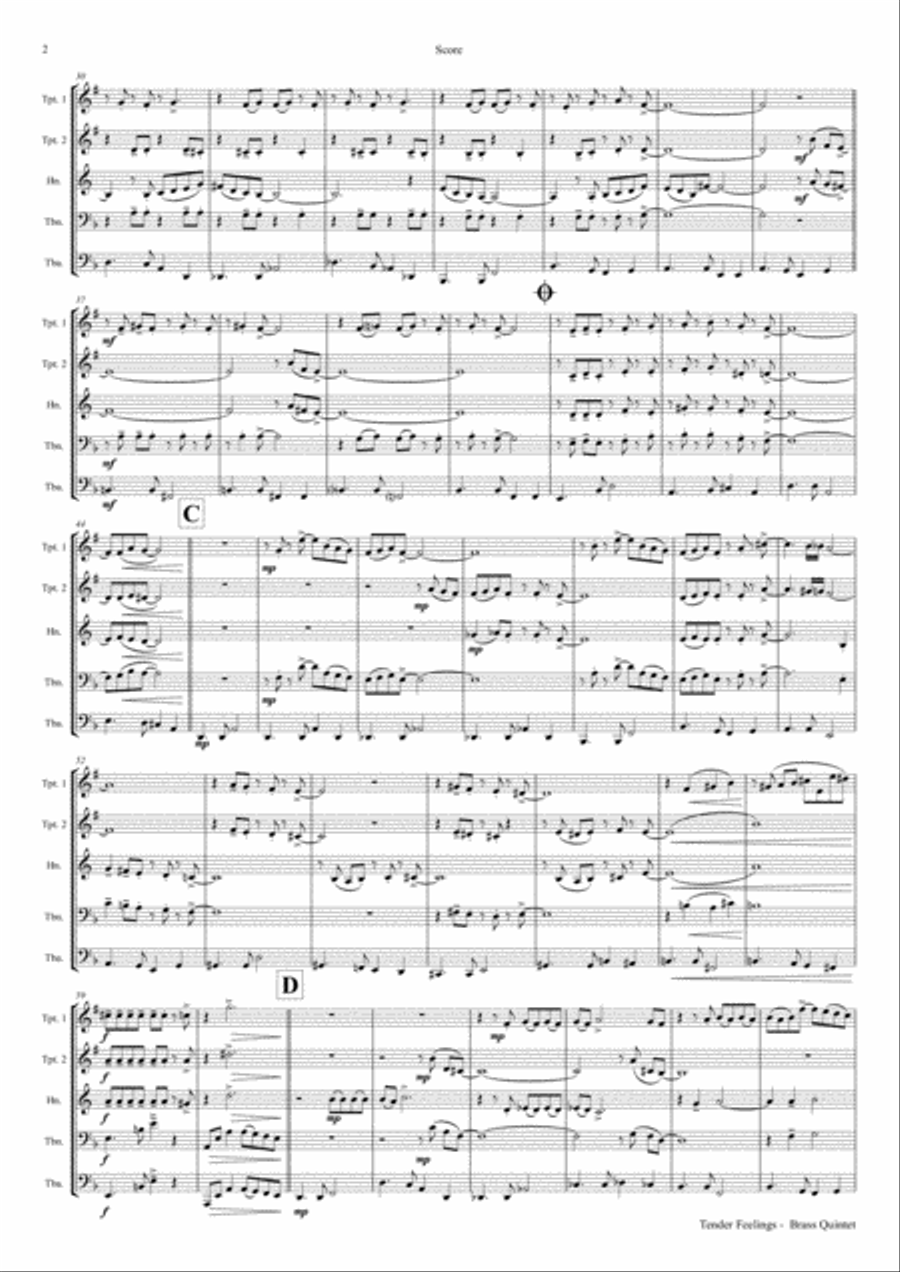 Tender feelings – Bossa Nova - Brass Quintet Brass Quintet scores gallery preview page 2