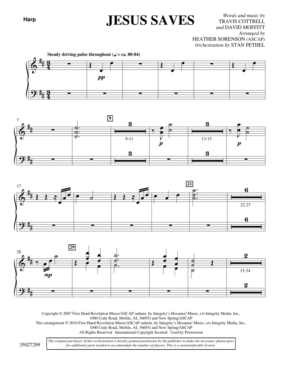 Jesus Saves - Harp Choir scores gallery preview page 1