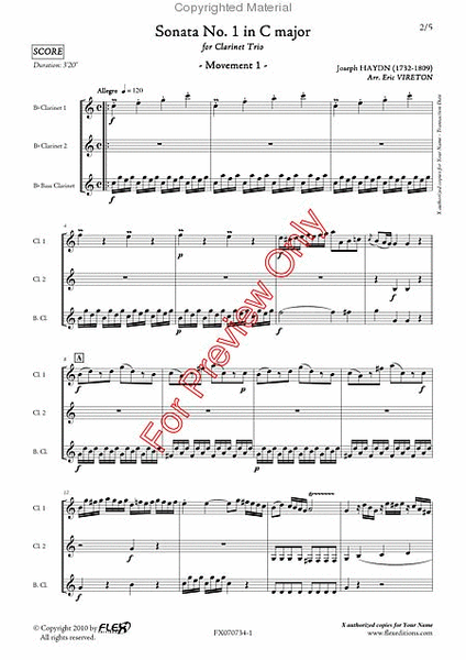 Sonata No. 1 In C Major - Mvt 1 image number null