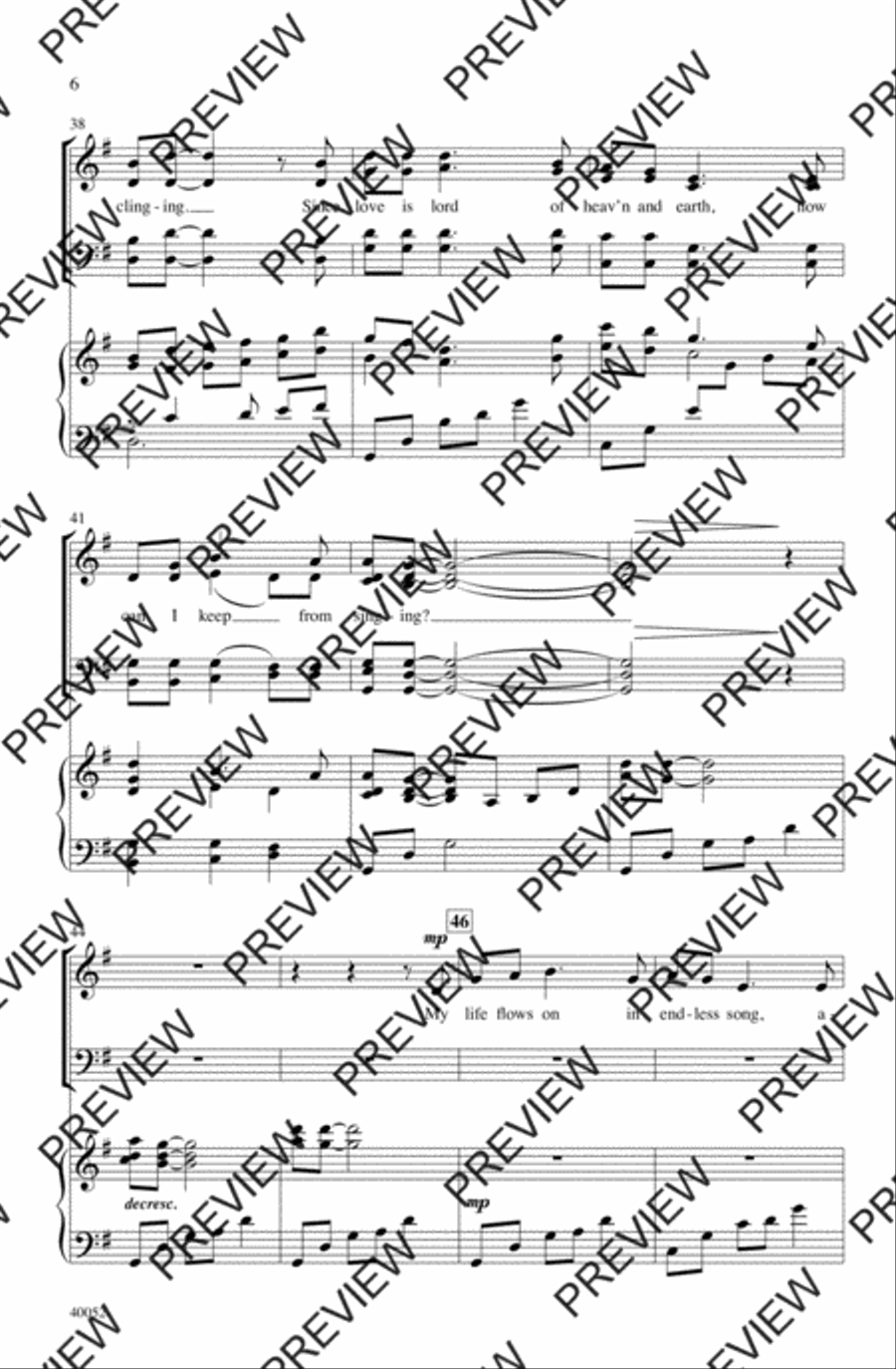 How Can I Keep from Singing? 4-Part scores gallery preview page 6