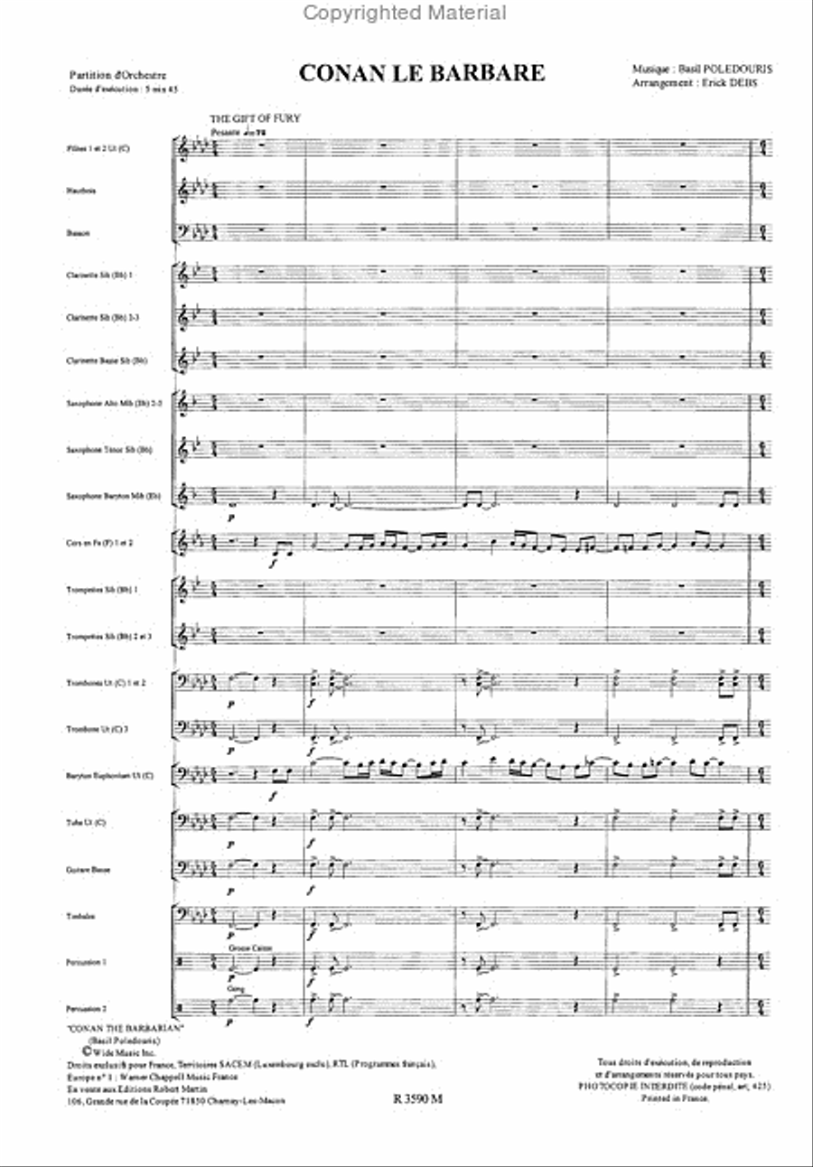 Conan le Barbare Concert Band scores gallery preview page 2