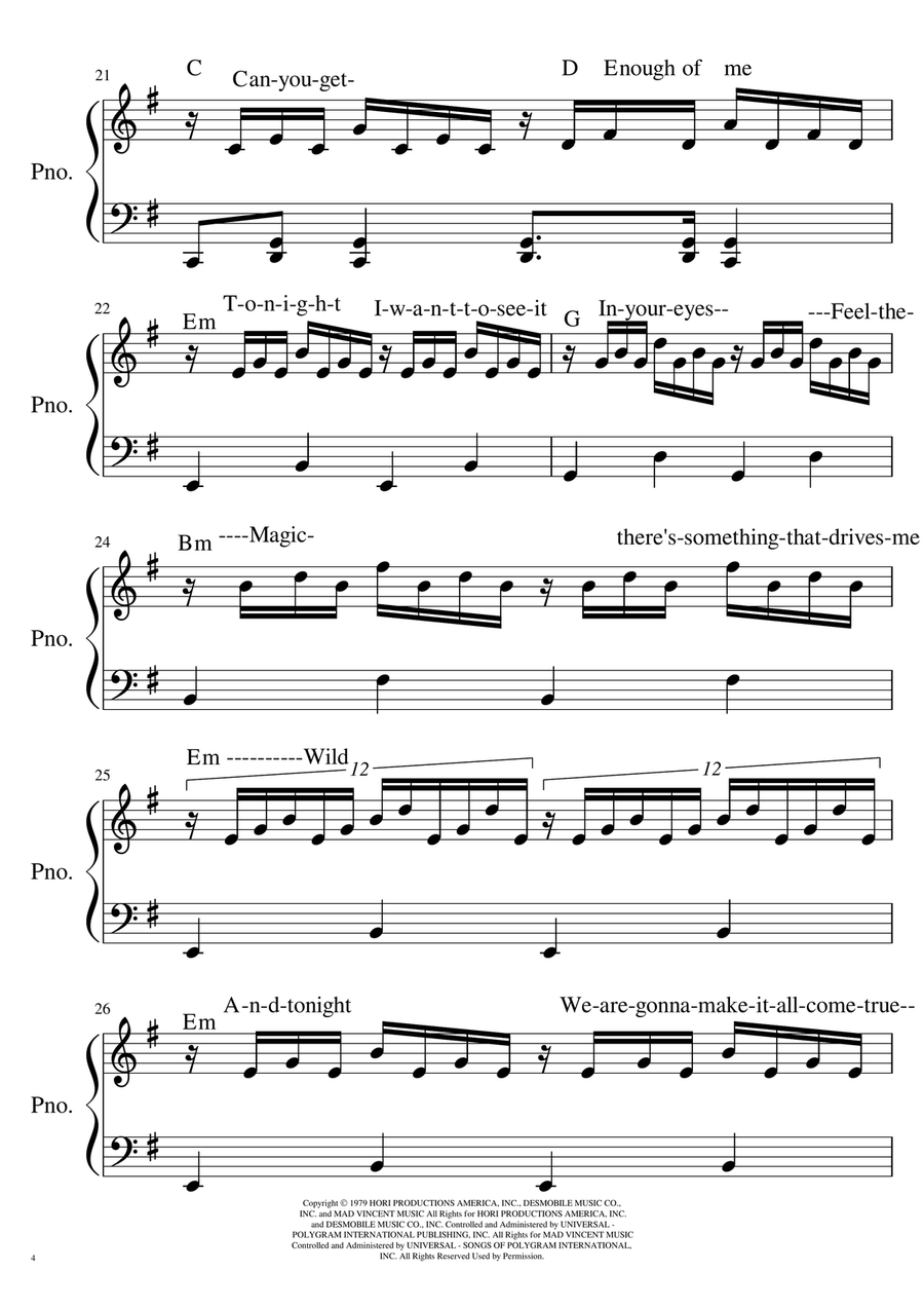 I Was Made For Lovin' You Easy Piano scores gallery preview page 4