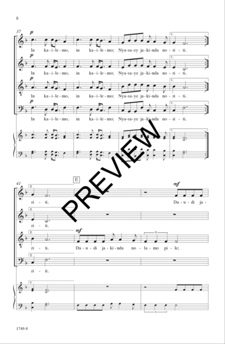 Lemoga Aming’a 4-Part scores gallery preview page 9